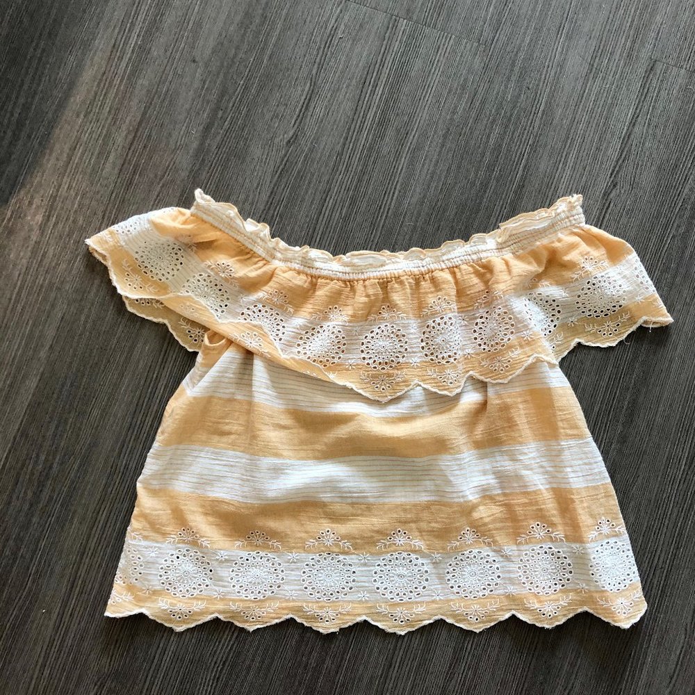 American eagle off the shoulder eyelete top